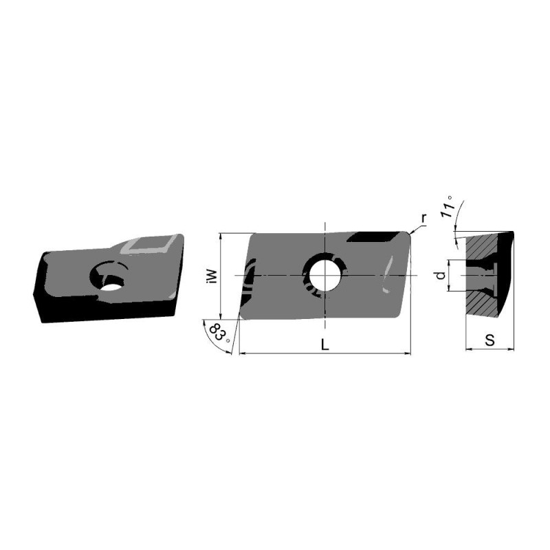APMT1605PEER HR52522B (под фрезу Taegutec) Пластина фрезерная