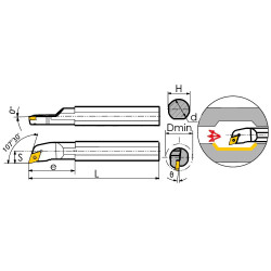 S16Q-SDQCL07 Резец токарный (державка) расточной по металлу