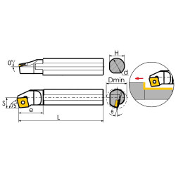 S12M-SCKCL09 Резец токарный (державка) расточной по металлу