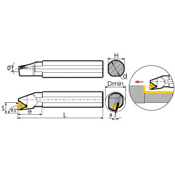 S16Q-STUCL11 Резец токарный (державка) расточной по металлу