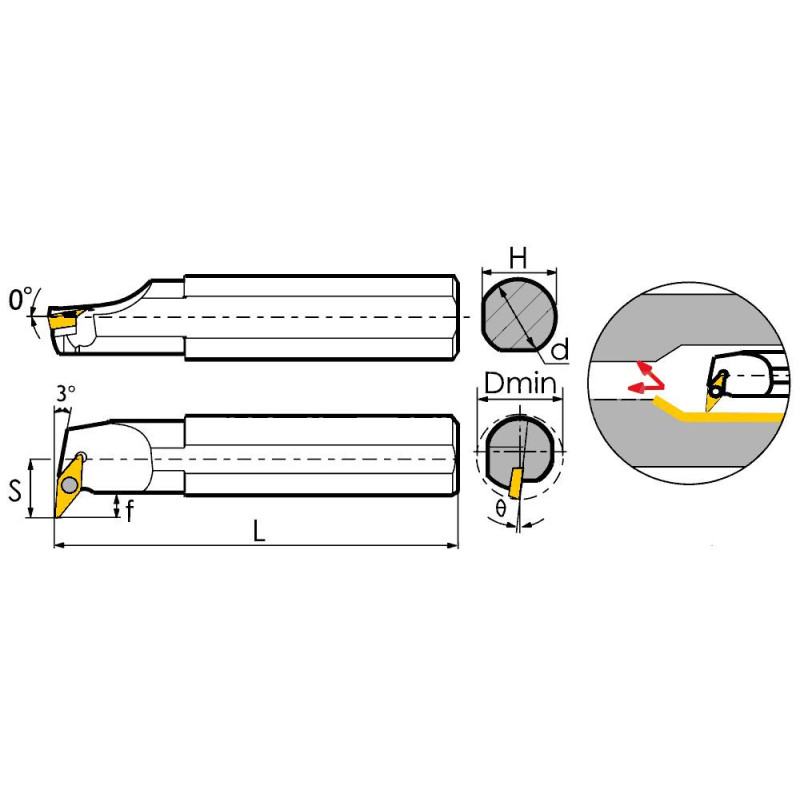A40T-SVUBR16 Резец токарный (державка) расточной по металлу