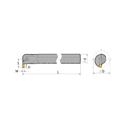 C20Q-QFDR05-27 Резец (державка) канавочный расточной