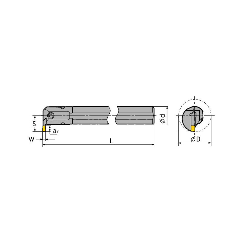 MGIVL2520-3 Резец (державка) канавочный расточной