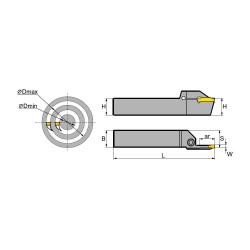 QFFD2525L10-74H Резец (державка) канавочный торцевой