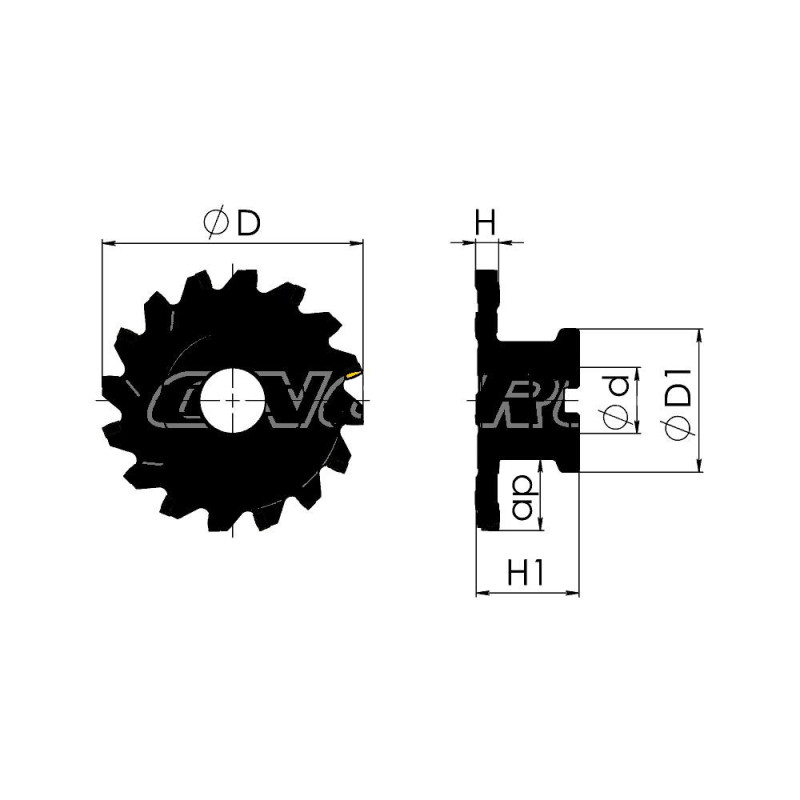 PT01.12B40.160.12.H16 Фреза дисковая насадная