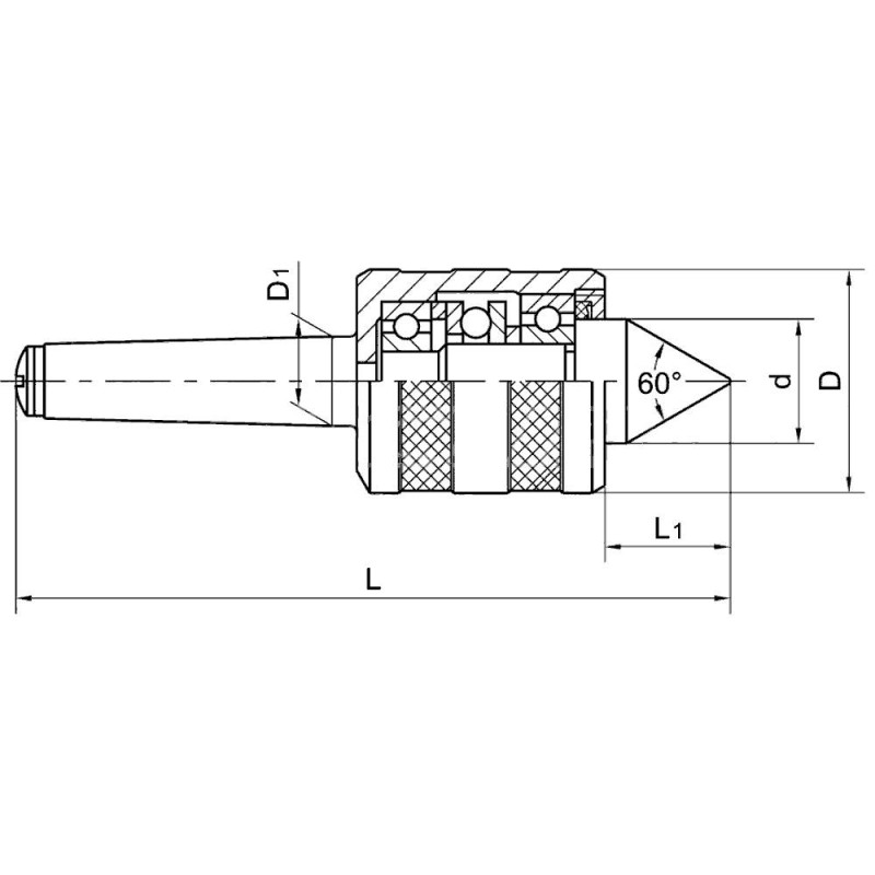 LC-MD-MT4A Центр вращающийся для средних нагрузок, конус Морзе 4 LC-MD-MT4A