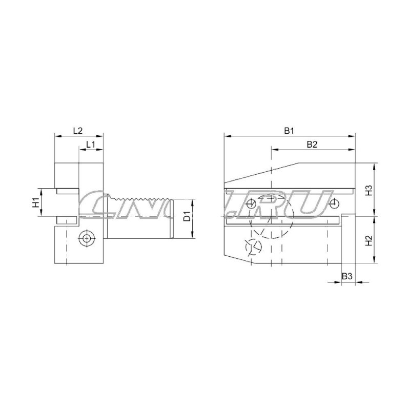 THA-B7-4025 Держатель VDI для инструмента радиальный, правый обратный, длинное исполнение