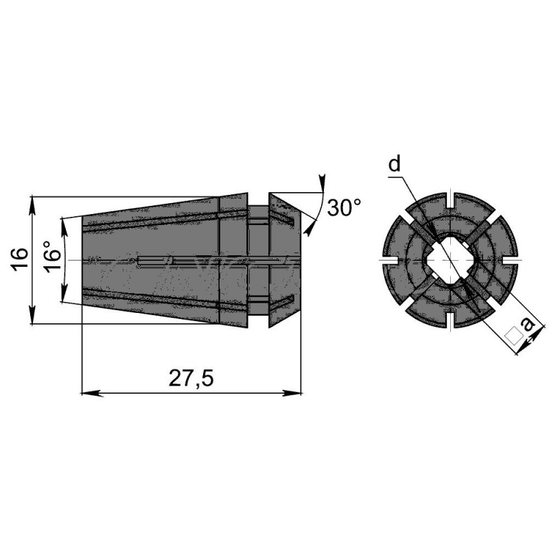 Цанга для метчика ER16G-M12-9-7