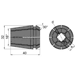 Цанга для метчика ER32G-M3-4x3,2