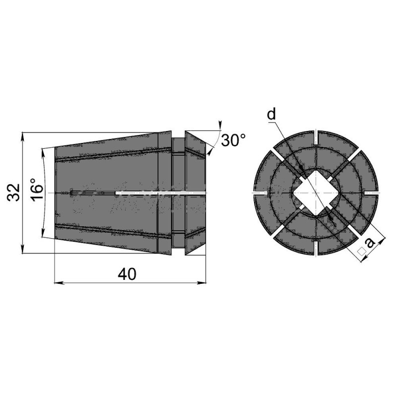 Цанга для метчика ER32G-M3-4x3,2