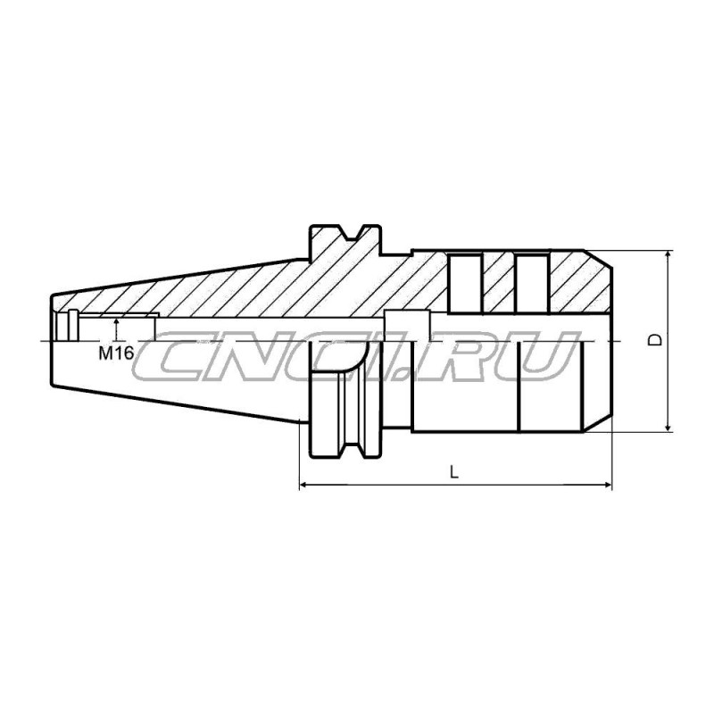 Патрон для концевых фрез с хвостовиком Weldon BT40-SLN25-070