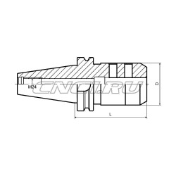 Патрон для концевых фрез с хвостовиком Weldon BT50-SLN40-160
