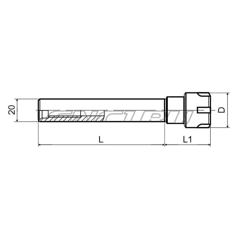 C20-ER16M-050 Патрон цанговый с цилиндрическим хвостовиком