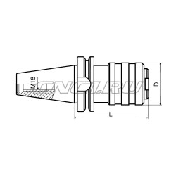 Патрон резьбонарезной с компенсацией по длине для быстросменных цанг BT40-GT12