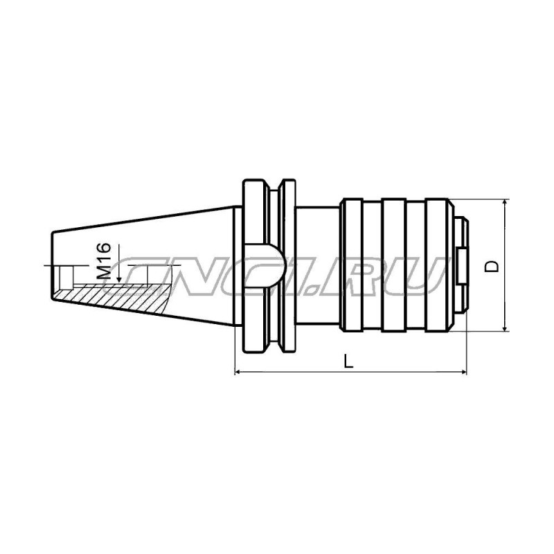Патрон резьбонарезной с компенсацией по длине для быстросменных цанг BT40-GT12
