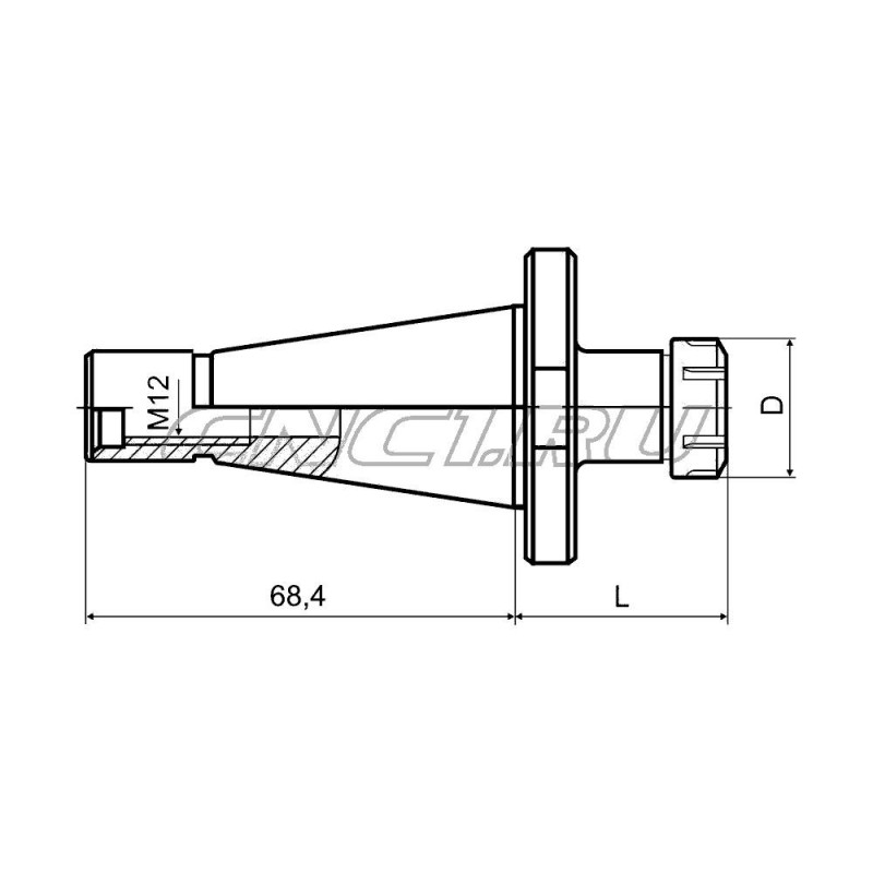 NT30-ER25-063 Патрон цанговый DIN 2080