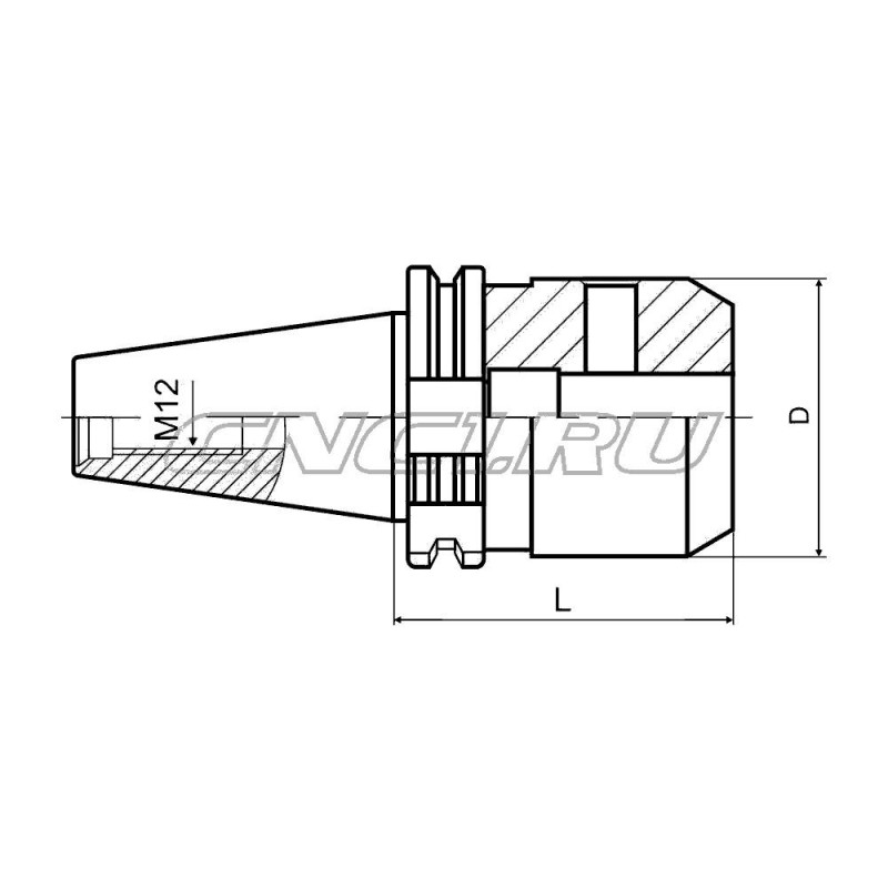 Патрон для концевых фрез с хвостовиком Weldon SK30-SLN12-070