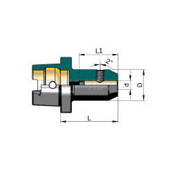 Патрон для концевых фрез с хвостовиком Weldon HSK63A-SLN14-080
