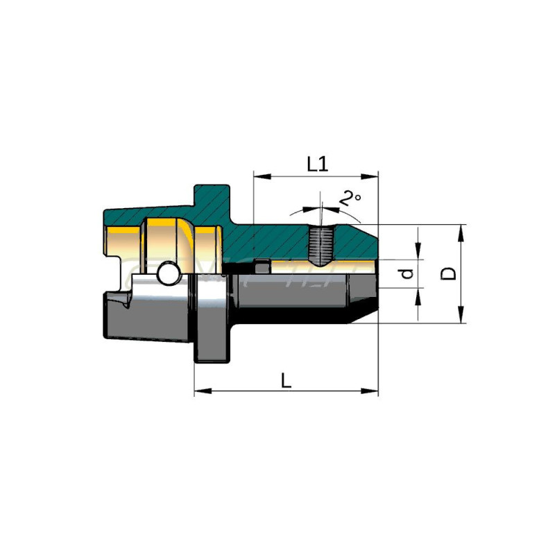 Патрон для концевых фрез с хвостовиком Weldon HSK63A-SLN14-080
