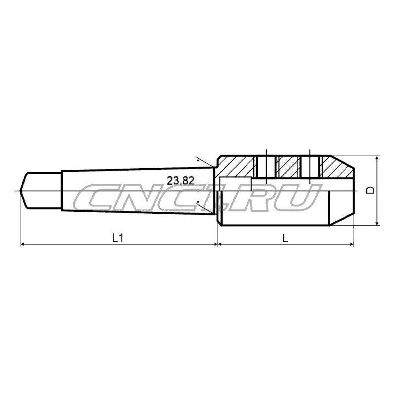 Патрон для концевых фрез с хвостовиком Weldon MTA3-SLN25-086