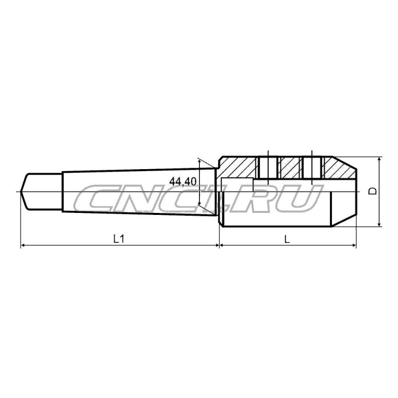 Патрон для концевых фрез с хвостовиком Weldon MTA5-SLN25-065
