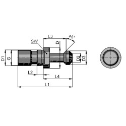 Штревель BT30x45 без отверстия для СОЖ