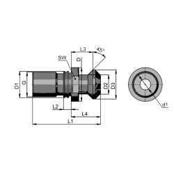 Штревель BT40 MAZAK с отверстием для СОЖ и уплотнительным кольцом