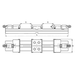 Тиски станочные прецизионные модульные двойные ZQ83 175x2x120