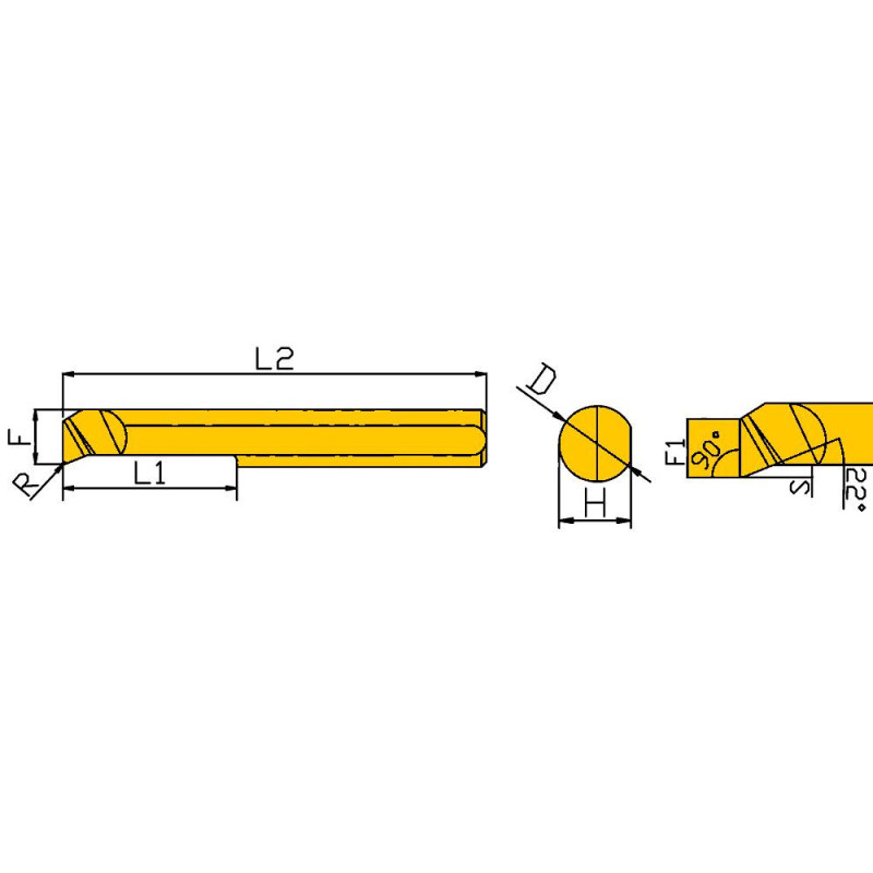 PSBUR3-10L-R0.1-KTX Мини-резец для продольного растачивания