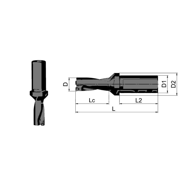 Сверло со сменными пластинами UD50.SP11.400.W40