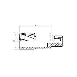 DNTC-30370 Корончатое сверло по металлу, TCT, 3735 мм, универсальный хвостовик 19 мм