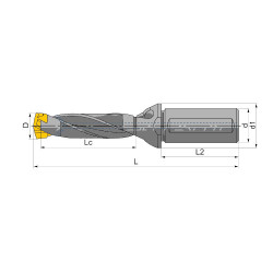 QD250/260-32-3D-CA Корпусное (модульное) сверло со сменной головкой, внутренний подвод СОЖ