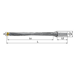 QD140/149-16-12D-CA Корпусное (модульное) сверло со сменной головкой, внутренний подвод СОЖ