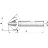 TCHX-302 Зенковка по металлу, HSS, хвостовик Weldon 3/4, 3-304790°