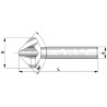TCHQ-307 Зенковка по металлу, HSS, цилиндрический хвостовик 10 мм, 3-256790°