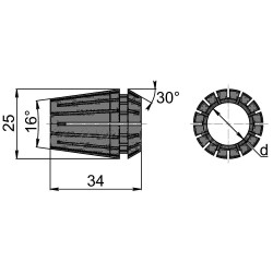 Набор цанг ER25 - 7 шт. (4,6,8,10,12,14,16 мм)