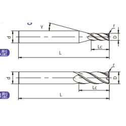 U-R4-08010 (UP210-R4-08010) Фреза концевая с радиусом 4 зуба