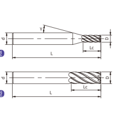U-S6-08020 (UP210-S6-08020) Фреза концевая 6 зубов
