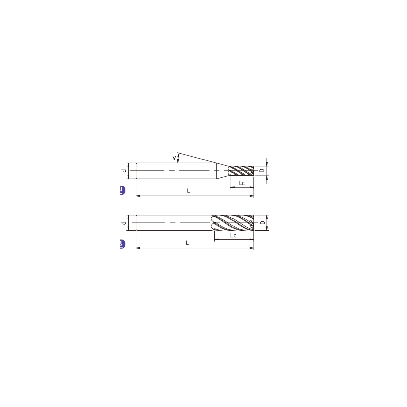 U-S6-18040 (UP210- S6-18040) Фреза концевая 6 зубов