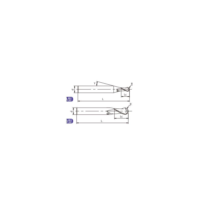 U-B2-01503 (UP210-B2-01503) Фреза сферическая 2 зуба