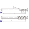 U-SH4-08025 (UP210-SH4-08025) Фреза концевая удлиненный хвостовик 4 зуба