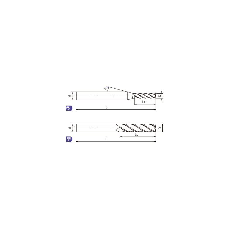 U-SL4-04030 (UP210-SL4-04030) Фреза концевая удлиненная режущая 4 зуба U-SL4-04030 (UP210-SL4-04030) Фреза концевая удлиненная режущая 4 зуба