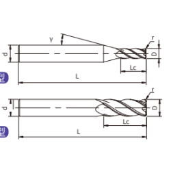 H-R4-04010 (SH260-R4-4-1-H) Фреза концевая с радиусом 4 зуба