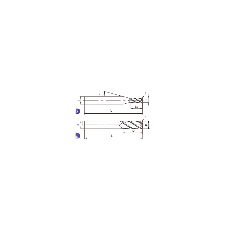 H-RH4-04005 (SH260-RH4-4-75-0.5-H) Фреза концевая с радиусом 4 зуба H-RH4-04005 (SH260-RH4-4-75-0.5-H) Фреза концевая с радиусом 4 зуба