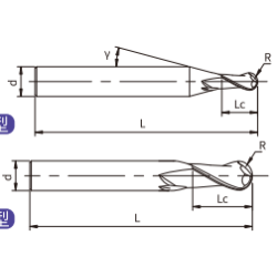 A-B2-01002 (UA100-B2-01002) Фреза сферическая 2 зуба