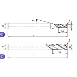 A-R2-03003 (UA100-R2-03003) Фреза концевая с радиусом 2 зуба