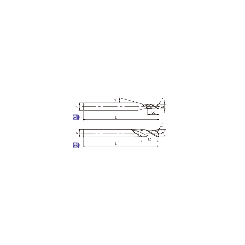 A-R2-03005 (UA100-R2-03005) Фреза концевая с радиусом 2 зуба A-R2-03005 (UA100-R2-03005) Фреза концевая с радиусом 2 зуба