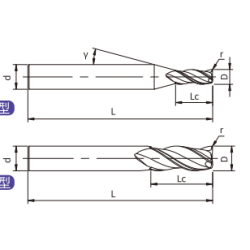 A-R3-05002 (UA100-R3- 05002) Фреза концевая с радиусом 3 зуба