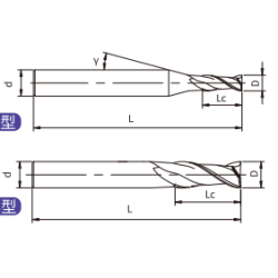 A-S2-01504 (UA100-S2-01504) Фреза концевая 2 зуба