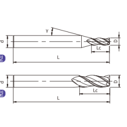 A-S3-04011 (UA100-S3-04011) Фреза концевая 3 зуба